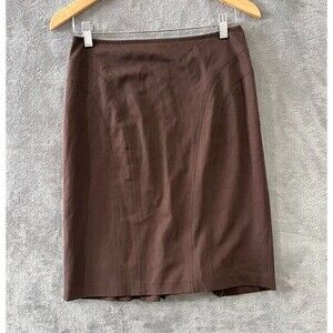 Vintage Nine West A Line Skirt Pleated Chocolate Brown 90s Preppy Academia Sz 4
